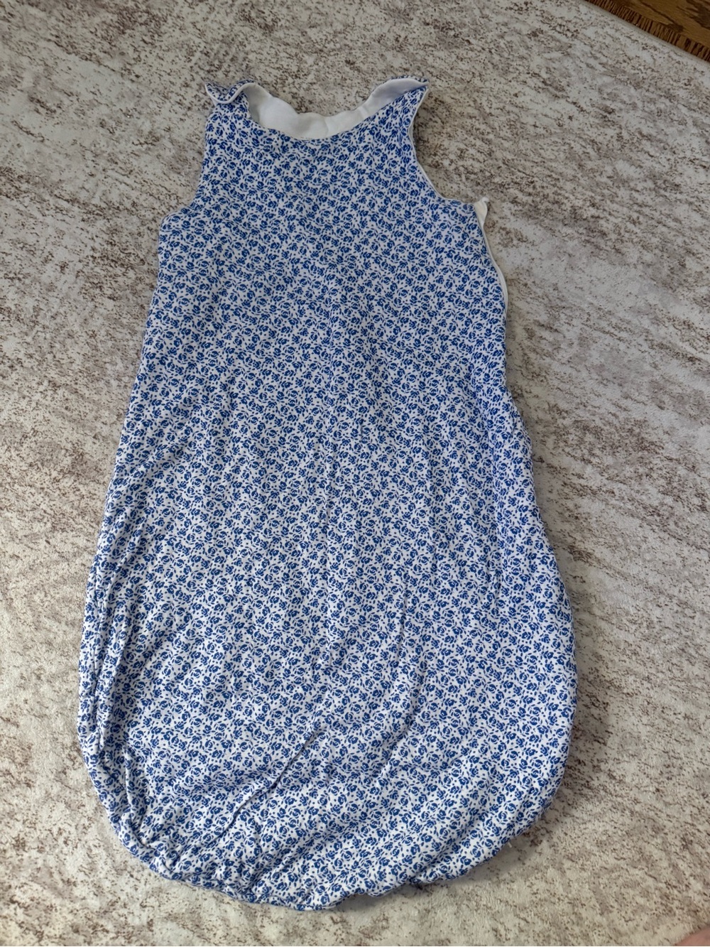 Petit Bateau Blue and White Floral Sleeveless Sleep Sack
